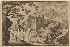 砲塔のある大きな家、おそらく c. 16451656。 作： Allart van Everdingen