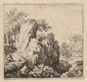 大きな岩、おそらく c. 16451656。 作： Allart van Everdingen