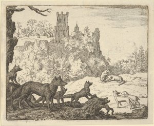 レナードとアナグマの葉、1650-75。 作： Allart van Everdingen