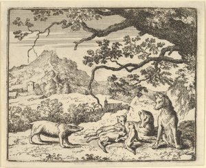 レナードはアナグマから新しい引用を受け取ります, 1650-75. 作： Allart van Everdingen