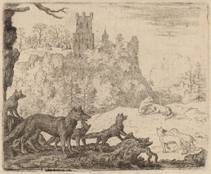 レイナードはアナグマと一緒に出発します。 16451656。 作： Allart van Everdingen