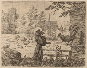 修道士に変装したレイナード、おそらく c. 16451656。 作： Allart van Everdingen
