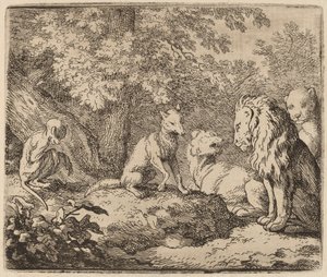 Reynard Tells a Story of Hidden Treasure, おそらく c. 16451656。 作： Allart van Everdingen