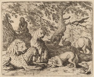 レイナードは彼の物語を巻き上げ、彼の父を間違えた、おそらくc。 16451656。 作： Allart van Everdingen
