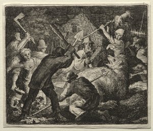 レイナード・ザ・フォックス：農民がクマを攻撃する 作： Allart van Everdingen