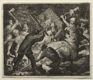 Reynard the Fox：Peasants Attack the Bear。 作： Allart van Everdingen