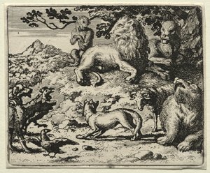 キツネのレイナード：動物はレイナーズの恩赦を訴える。 作： Allart van Everdingen