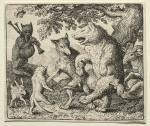 レイナード・ザ・フォックス：オオカミとクマは自由を祝う 作： Allart van Everdingen