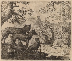 レイナードの親戚はおそらく彼のために嘆願します。 16451656。 作： Allart van Everdingen