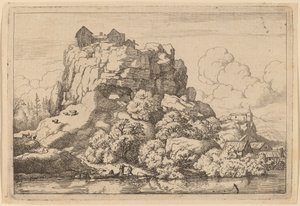 高い岩のふもとの川、おそらくc。 16451656。 作： Allart van Everdingen