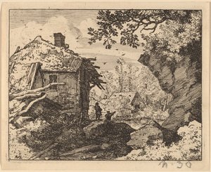 後ろから見た麦わら小屋、おそらくc。 16451656。