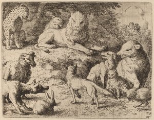 動物はレイナードに対する彼らの告発を提示します、おそらくc。 16451656。 作： Allart van Everdingen