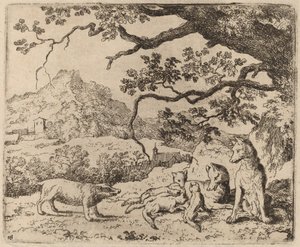 メッセンジャーとして送られたアナグマ、おそらくc。 16451656。 作： Allart van Everdingen