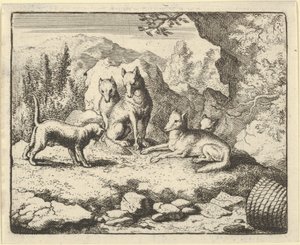 猫は法廷に出廷するようレナードに呼びかける、1650-75。 作： Allart van Everdingen