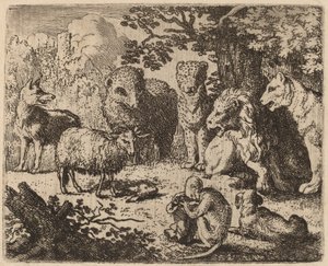文書が開かれ、殺害されたウサギの頭が明らかになる、おそらく c. 16451656。 作： Allart van Everdingen