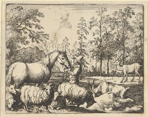 鹿に復讐したい馬の物語、1650-75。 作： Allart van Everdingen