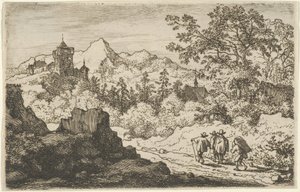 三人の男とポーター、17世紀。 作： Allart van Everdingen