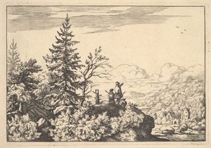 ロックテラスの2人の男性。 作： Allart van Everdingen