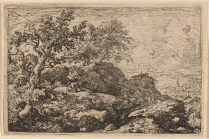 丘の上に座る二人の農民 作： Allart van Everdingen