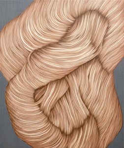 流れるような抽象的な糸 作： Alma