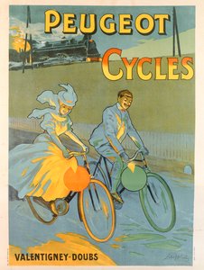 プジョーの自転車を宣伝するポスター (カラー リソ) 作： Almery Lobel Riche