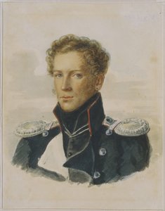 Sergey Lanskoy 1789-1832、シュヴァリエガードの将校、1829 作： Alois Gustav Rockstuhl