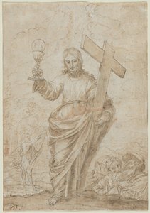 聖杯と十字架を握るキリスト、1666年。 作： Alonso Cano