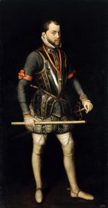 フィリップII 1527-1598、スペイン国王とポルトガルの肖像 作： Alonso Sánchez Coello