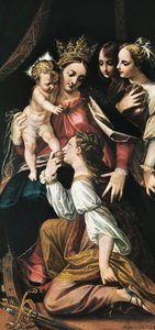 聖カタリナの神秘的な結婚 作： Alonso Sánchez Coello