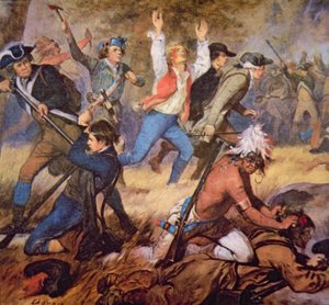 1778年7月のワイオミング・バレーの大虐殺（カラーリトグラフ）（詳細