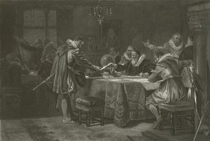 ヘンリーハドソンがオランダの東インド会社から任務を受け取った1609 作： Alonzo Chappel