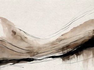 素朴な抽象風景画