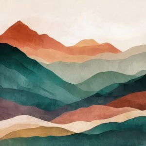重なり合う山々の静けさ