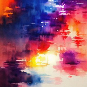 鮮やかな水彩画の反射 作： Alpenglow Workshop