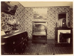 レプリンス夫人殺害事件...寝室の眺め 作： Alphonse Bertillon