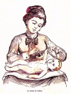 子供のトイレ - 正常な生活と健康 by J. Rengade.1881年 A.デマール画 作： Alphonse Demarle