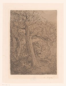 2 本の木 作： Alphonse Legros (signed by artist)