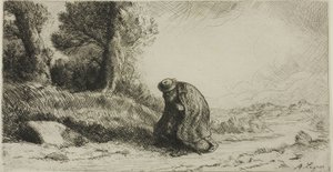 路地を歩く放浪者 作： Alphonse Legros