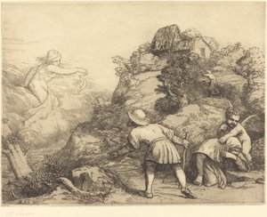 農民と幸運の寓話: 寓意的な主題 作： Alphonse Legros