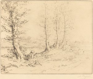 川沿い (Le long de la rive) 作： Alphonse Legros