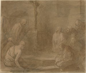十字架のふもとで 作： Alphonse Legros