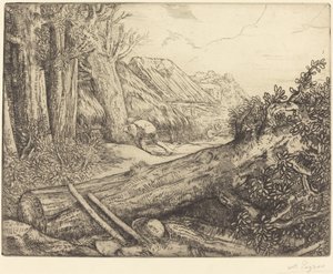 木工職人の家で Chez les bucherons. 作： Alphonse Legros