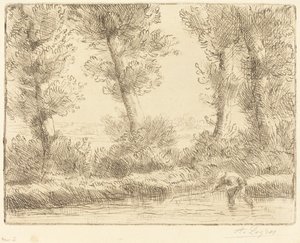Liane Les bords de la Lianeの銀行。 作： Alphonse Legros