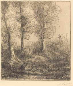 Saint-Pre Rive du Saint-Preの銀行。 作： Alphonse Legros