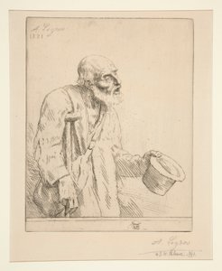 松葉杖を持った物乞い 作： Alphonse Legros