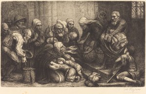 ブリュッセルの物乞い ブルージュの物乞い。 作： Alphonse Legros