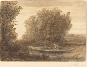 Bend in the River Un coin de riviere（川の曲がり角）。 作： Alphonse Legros