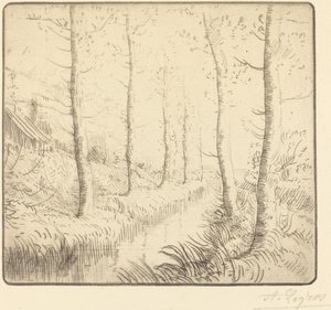 水辺の白樺 作： Alphonse Legros