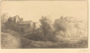 風車小屋の橋 (Le pont du moulin) 作： Alphonse Legros
