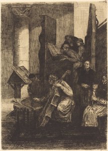 スペイン教会の聖歌隊 作： Alphonse Legros